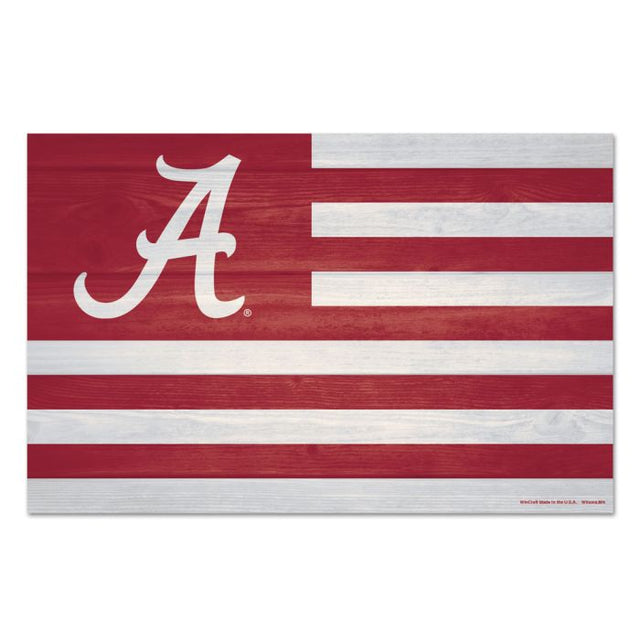 Letrero de madera de Alabama Crimson Tide AMERICANA de 11" x 17" y 1/4" de grosor