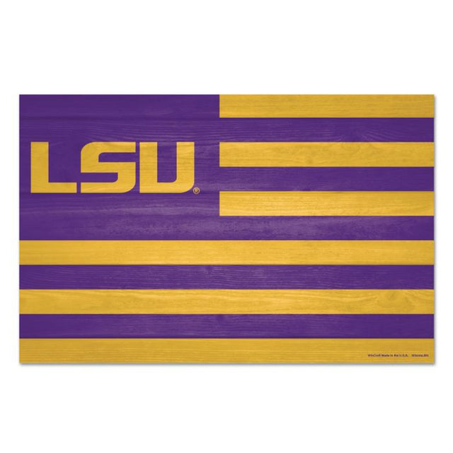 LSU Tigers AMERICANA Wood Sign 11" x 17" 1/4" thick