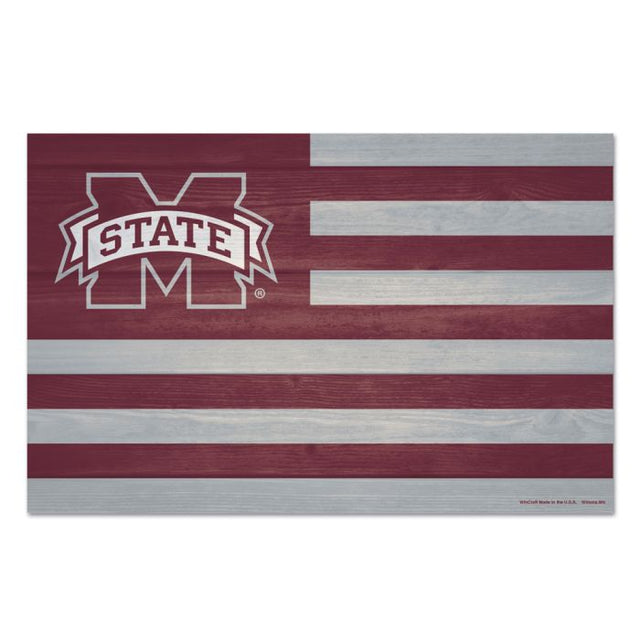 Mississippi State Bulldogs AMERICANA Wood Sign 11" x 17" 1/4" thick