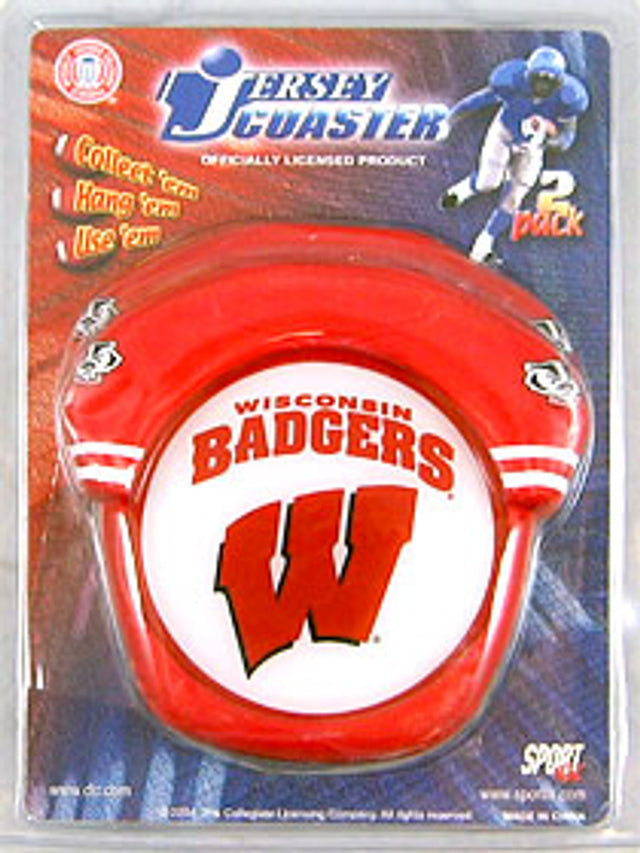 Juego de posavasos estilo camiseta de Wisconsin Badgers CO