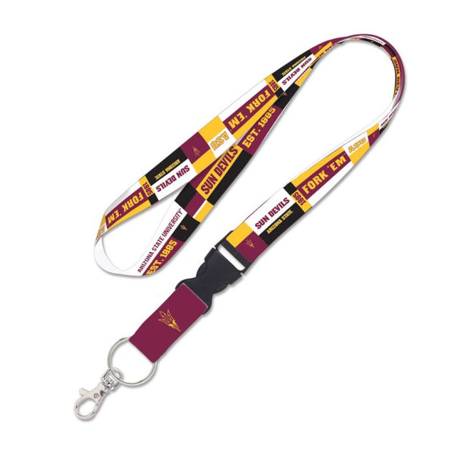 Arizona State Sun Devils COLOR BLOCK Lanyard w/detachable buckle 1"