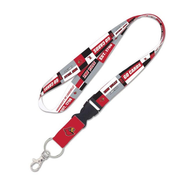 Louisville Cardinals COLOR BLOCK Lanyard w/detachable buckle 1"