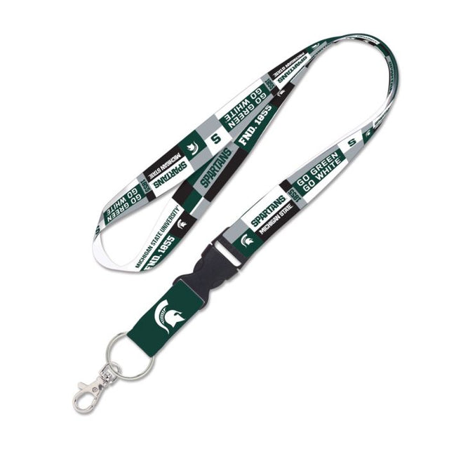 Michigan State Spartans COLOR BLOCK Lanyard w/detachable buckle 1"