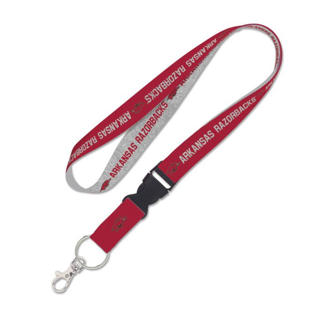 Arkansas Razorbacks HEATHERED Lanyard w/detachable buckle 1"