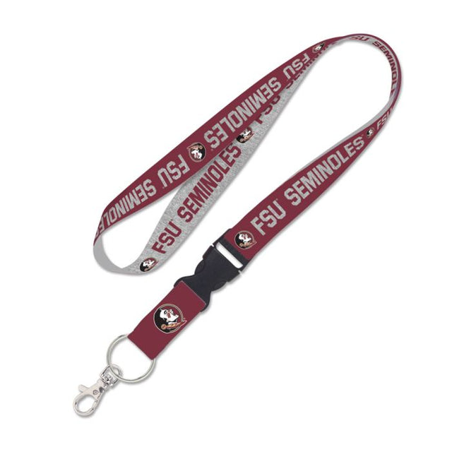 Florida State Seminoles HEATHERED Lanyard w/detachable buckle 1"