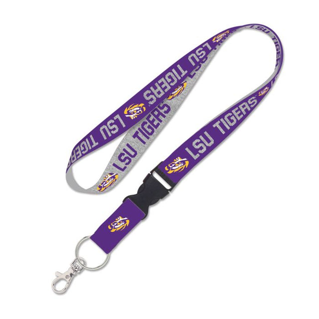 LSU Tigers HEATHERED Lanyard w/detachable buckle 1"