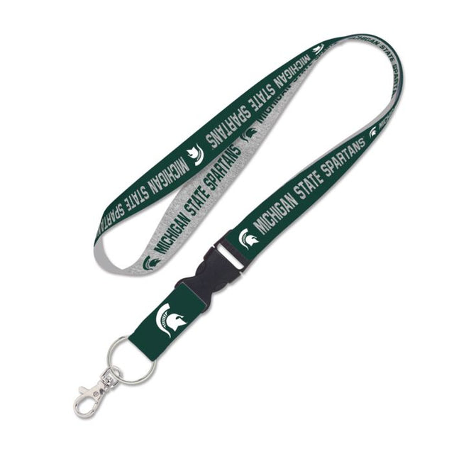 Michigan State Spartans HEATHERED Lanyard w/detachable buckle 1"