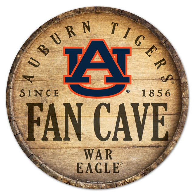 Auburn Tigers Sign Wood 14" Round Barrel Top Design