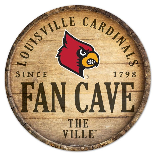 Louisville Cardinals Wood Sign 14" Rnd