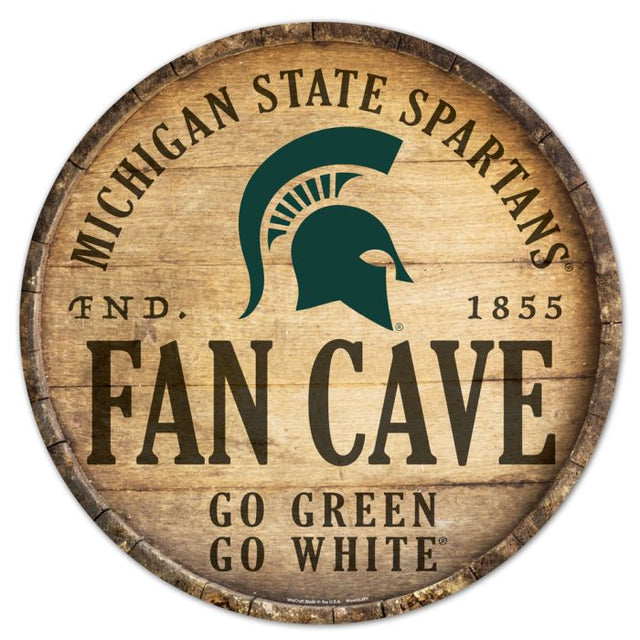 Michigan State Spartans Wood Sign 14" Rnd