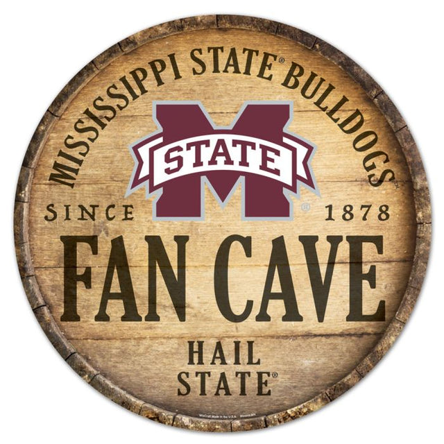 Mississippi State Bulldogs Wood Sign 14" Rnd