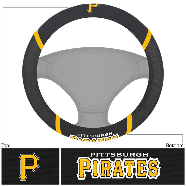 Funda de volante de los Piratas de Pittsburgh con malla y costura