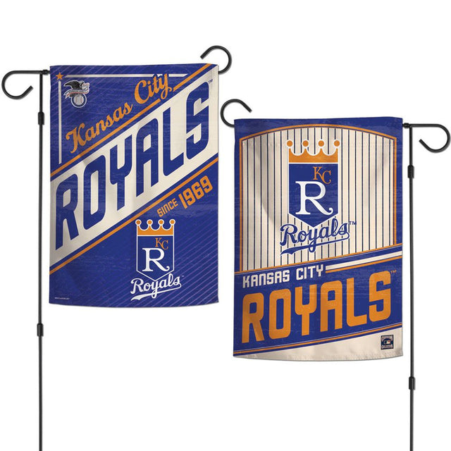 Bandera de los Kansas City Royals de 12 x 18 pulgadas, estilo jardín, de 2 lados, Cooperstown