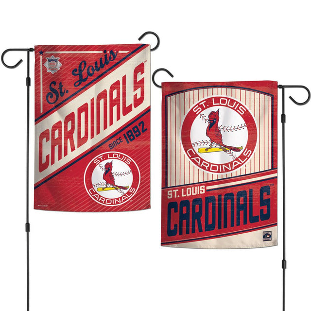 Bandera de los St. Louis Cardinals de 12 x 18 pulgadas, estilo jardín, de 2 lados, Cooperstown