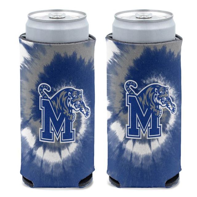 Enfriador de latas delgado de 12 oz con estampado TIE DYE de Memphis Tigers