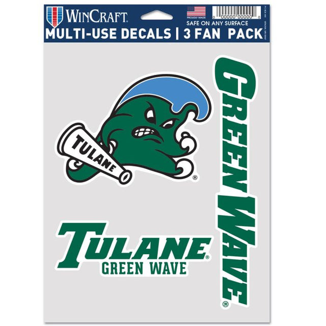 Paquete de 3 ventiladores multiusos Tulane Green Wave