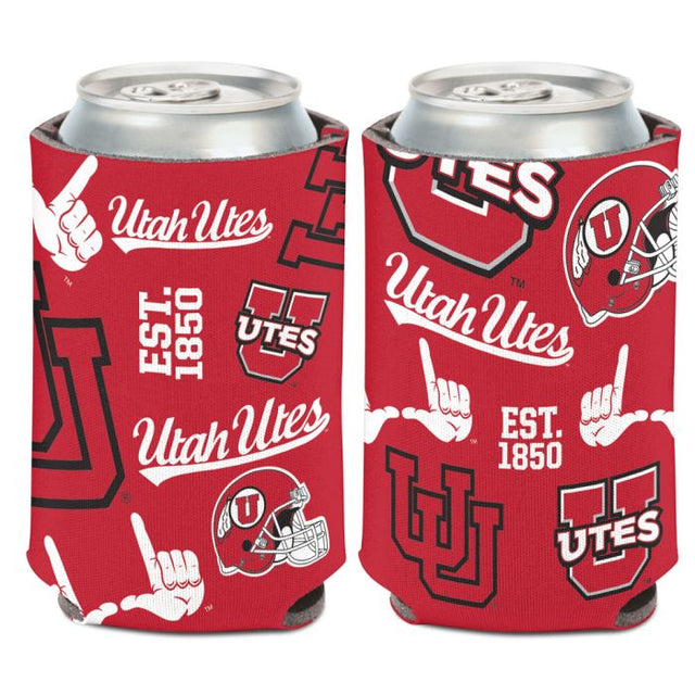 Enfriador de lata con impresión dispersa de Utah Utes, 12 oz.