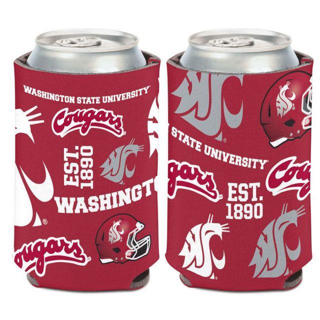 Enfriador de lata con impresión dispersa de Washington State Cougars, 12 oz.