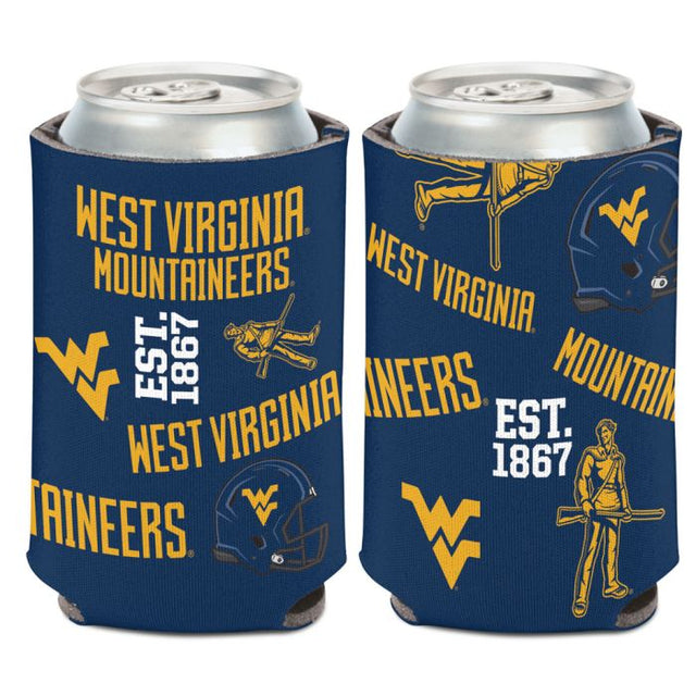 Enfriador de latas con impresión dispersa de West Virginia Mountaineers, 12 oz.