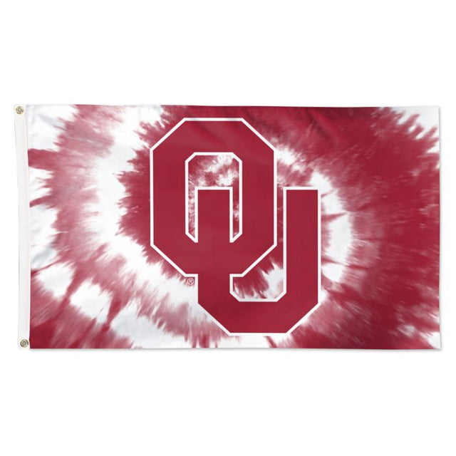 Bandera teñida anudada de los Oklahoma Sooners - Deluxe 3' X 5'