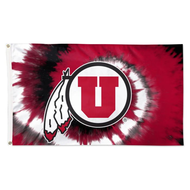 Bandera teñida anudada de los Utah Utes - Deluxe 3' X 5'