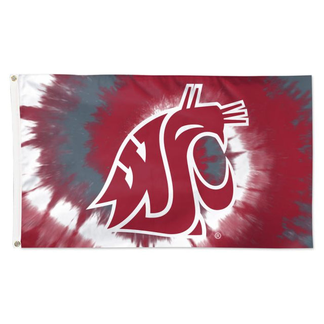 Bandera teñida anudada de los Washington State Cougars - Deluxe 3' X 5'