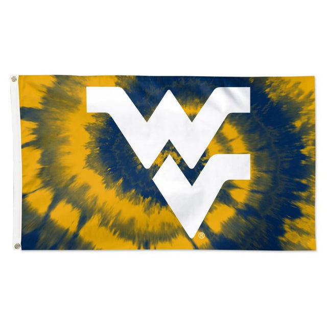 Bandera teñida anudada de los Mountaineers de Virginia Occidental - Deluxe 3' X 5'