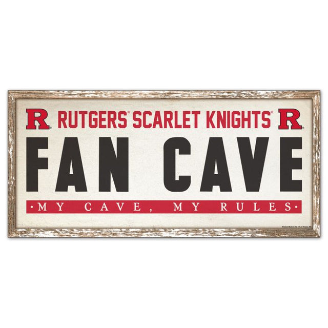 Rutgers Scarlet Knights Wood Sign 8" x 17"