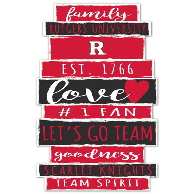 Rutgers Scarlet Knights Wood Sign 11" x 17" 1/4" thick