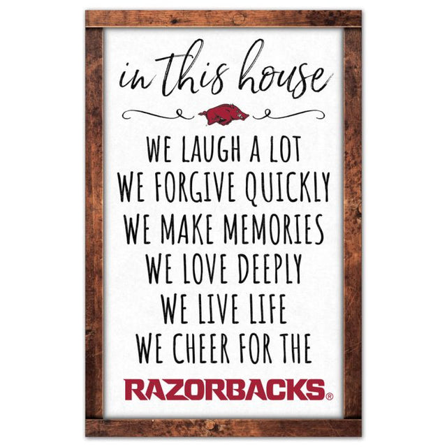 Arkansas Razorbacks Wood Sign 11" x 17" 1/4" thick