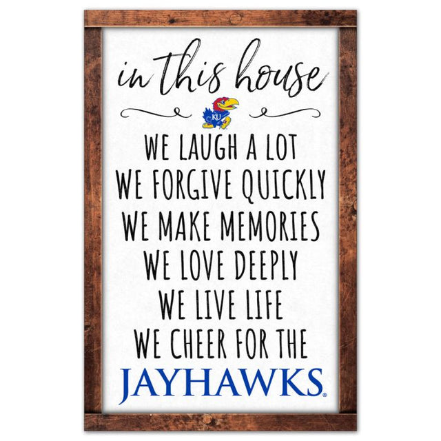 Letrero de madera de los Kansas Jayhawks, 11" x 17", 1/4" de grosor