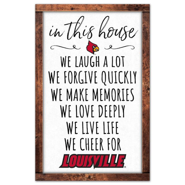 Louisville Cardinals Wood Sign 11" x 17" 1/4" thick