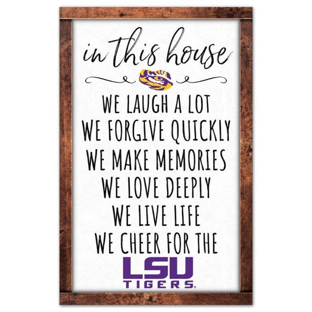 LSU Tigers Wood Sign 11" x 17" 1/4" thick