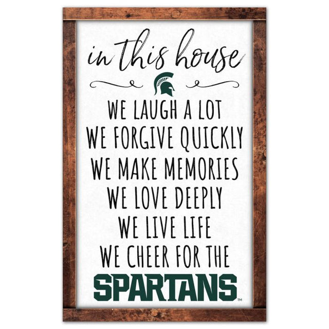 Michigan State Spartans Wood Sign 11" x 17" 1/4" thick