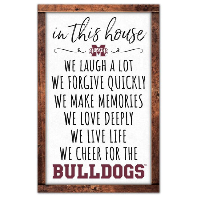 Mississippi State Bulldogs Wood Sign 11" x 17" 1/4" thick