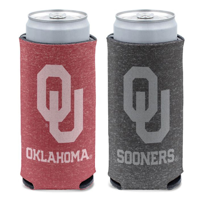 Enfriador de latas delgado de 12 oz con diseño jaspeado de los Oklahoma Sooners