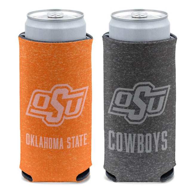 Enfriador de latas delgado de 12 oz con diseño jaspeado de los Oklahoma State Cowboys