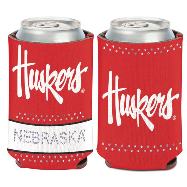 Enfriador de lata Bling de Nebraska Cornhuskers de 12 oz.