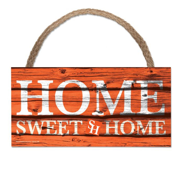 Sam Houston State Bearkats HOME SWEET HOME Wood Sign w/Rope 5" x 10"