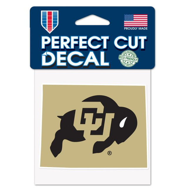 Colorado Buffaloes STATE SHAPE Perfect Cut Color Decal 4" x 4"