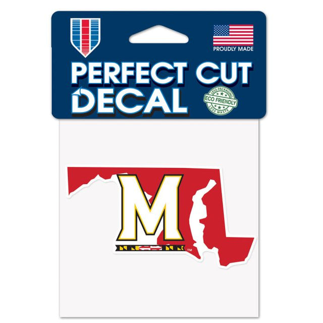 Maryland Terrapins STATE SHAPE Perfect Cut Color Decal 4" x 4"