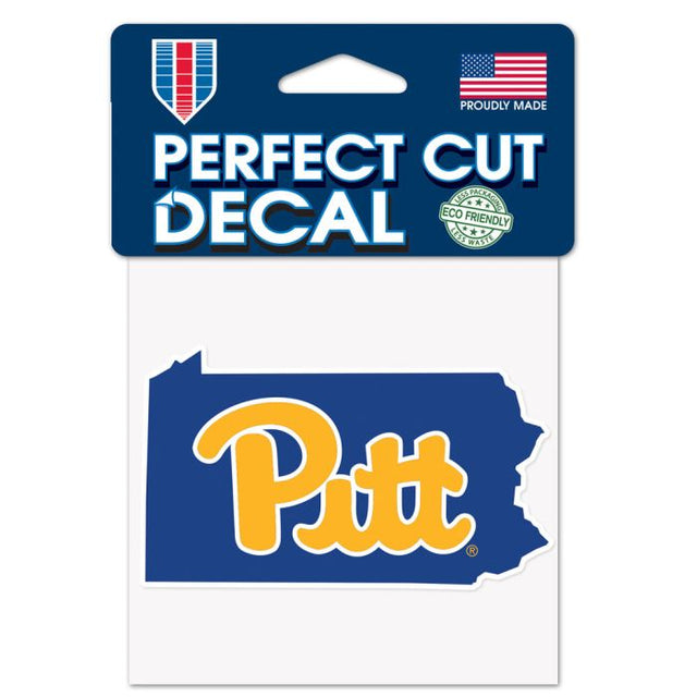 Calcomanía de color de corte perfecto con forma de estado de Pittsburgh Panthers de 4" x 4"