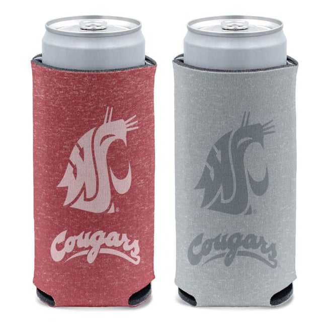 Enfriador de latas delgado de 12 oz con diseño de Washington State Cougars HEATHERED