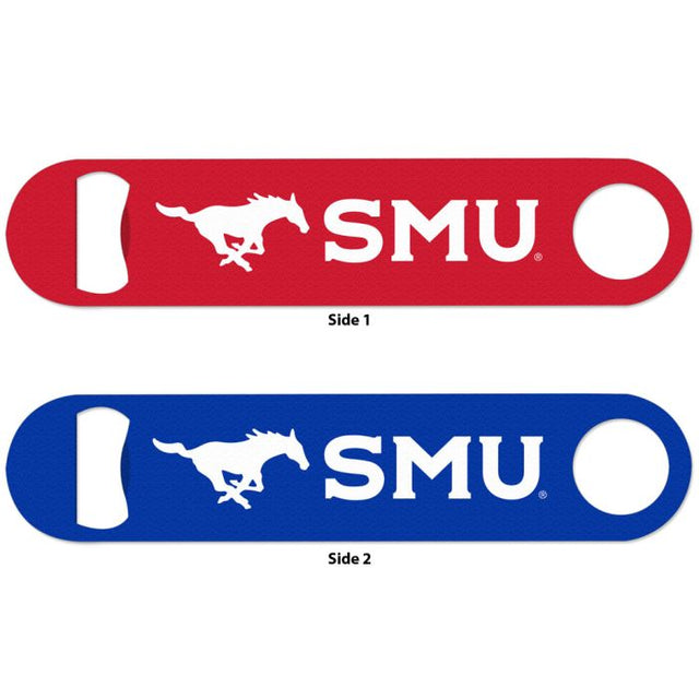 Abridor de botellas de metal de dos lados de los Mustangs de Southern Methodist