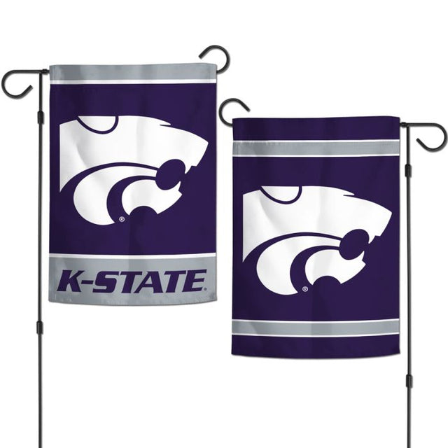 Banderas de jardín a rayas de Kansas State Wildcats, de 2 lados, 12,5" x 18"