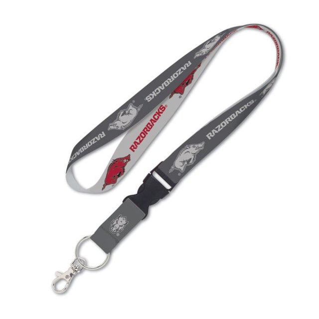 Arkansas Razorbacks CHARCOAL Lanyard w/detachable buckle 1"