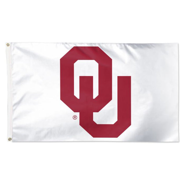 Bandera blanca de los Oklahoma Sooners, de lujo, 3 x 5 pies