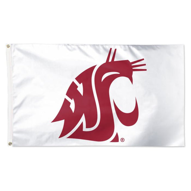 Bandera blanca de los Washington State Cougars: de lujo, 3 x 5 pies