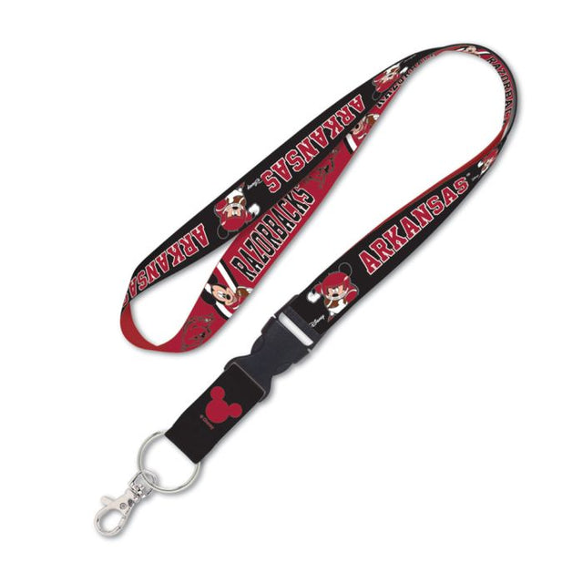 Cordón de Mickey Mouse de Arkansas Razorbacks / Disney con hebilla desmontable de 1"