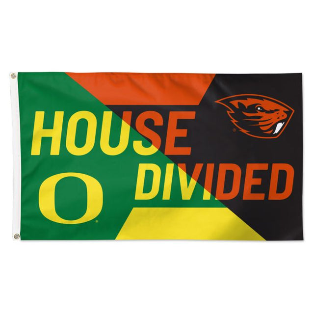 Bandera de casa dividida de los Oregon Ducks y los Oregon State Beavers: de lujo, 3 x 5 pies, rivalidad